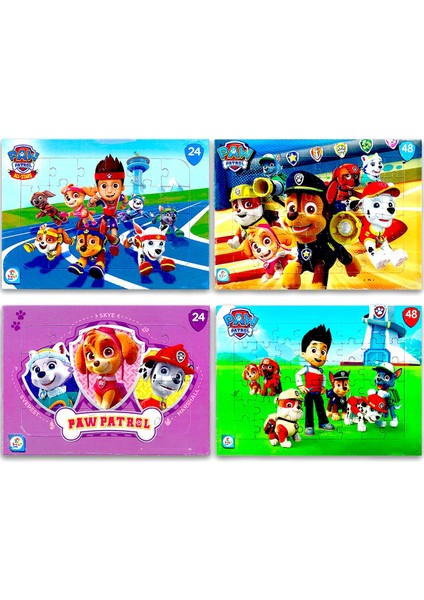 Laço Kids Paw Patrol (Pati Devriyesi) 4 Lü Frame Puzzle/yapboz Set