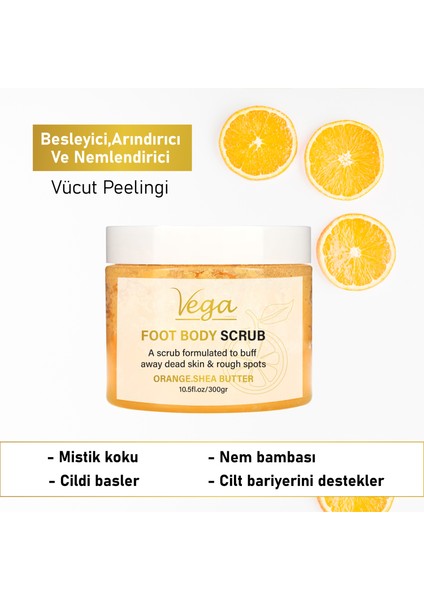 Body Scrub Besleyici Arındırıcı Nemlendirici Vücut Peelingi Orange 300 gr