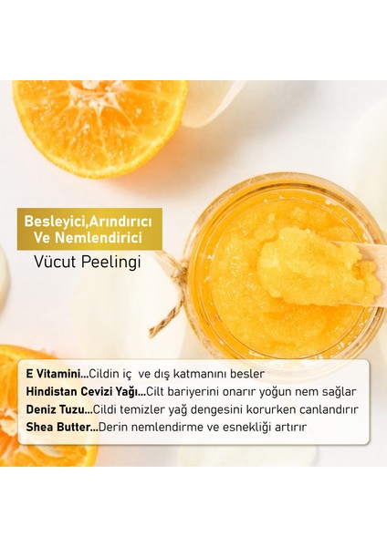 Body Scrub Besleyici Arındırıcı Nemlendirici Vücut Peelingi Orange 300 gr