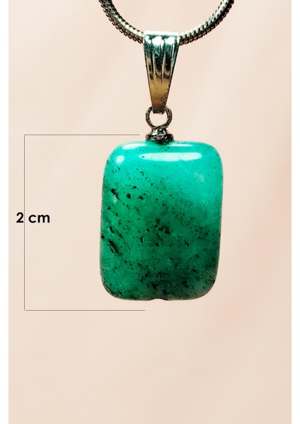 Apatit Doğal Taşı Zincirli El Yapımı Kolye Uç: 2 cm Zincir: 20 cm Kutulu fiyatları
