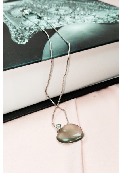 Florit Doğal Taşı Zincirli El Yapımı Kolye Uç: 2 cm Zincir: 20 cm Kutulu indirimleri