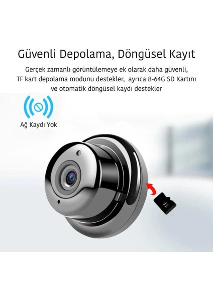 PM-4792 V380 Gece Görüşlü Mikrofonlu 1080P Mini Wifi Ip Kamera