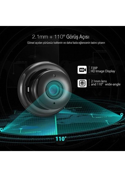 PM-4792 V380 Gece Görüşlü Mikrofonlu 1080P Mini Wifi Ip Kamera