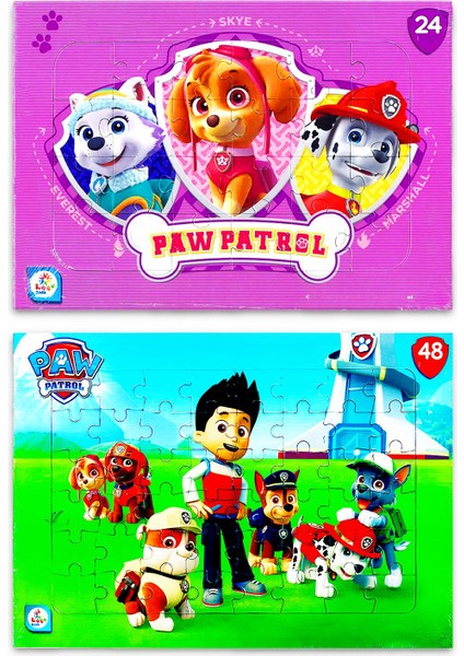Paw Patrol Ryder ve Arkadaşları 2 Li Puzzle Yapboz Set (24+48PARÇA)