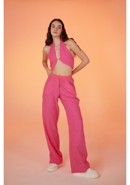 Rise Pantolon Pembe