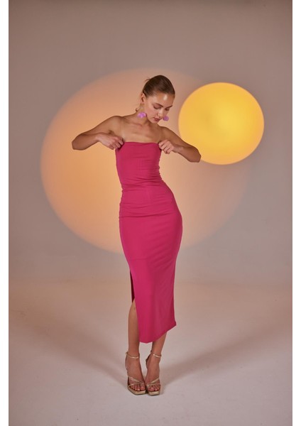Bodycon Elbise Pembe
