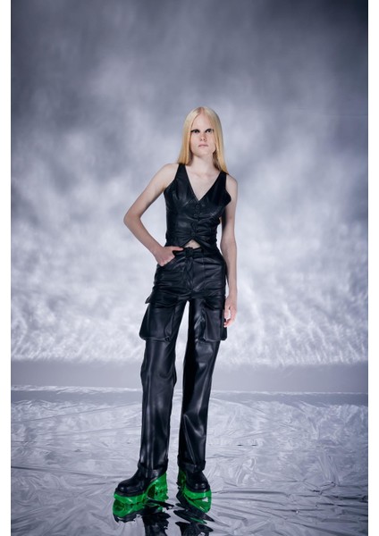 Hera Deri Pantolon Siyah