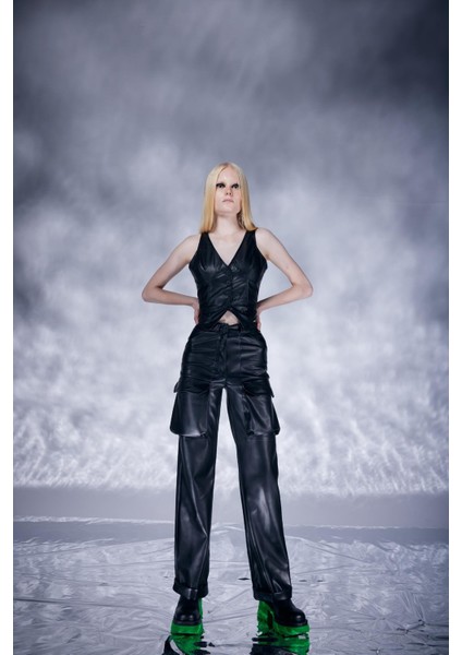 Hera Deri Pantolon Siyah modelleri