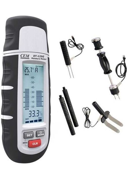 Cem Dt 125G Çakmalı Ahşap ve Yapı Malzemesi Nem Ölçer Seti