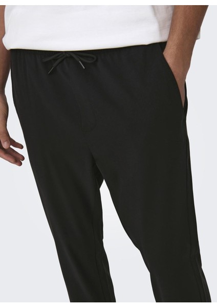 Yüksek Bel Normal Siyah Erkek Chino Pantolon Onslınus Lıfe Tap 0036 Pant