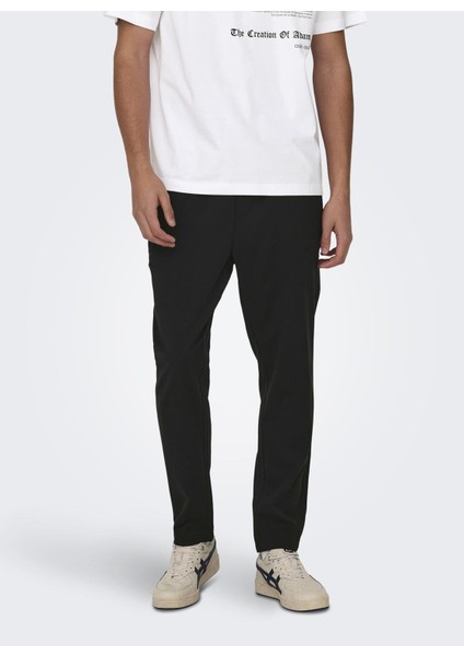 Yüksek Bel Normal Siyah Erkek Chino Pantolon Onslınus Lıfe Tap 0036 Pant fırsatları