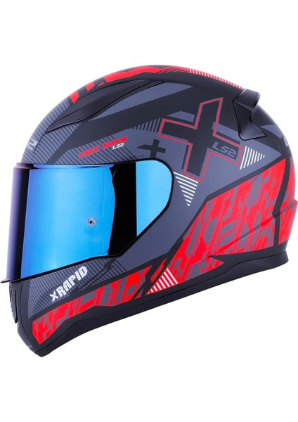 Rapid Xtreet Full Face Motosiklet Kaskı - Şeffaf + Gökkuşağı Vizörlü