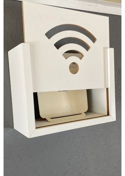 Style Wifi-Modem Kutusu Saklama Duvar Düzenleyici Mdf Uzunluk (22CM) Genişlik (28CM) Derinlik (12CM)