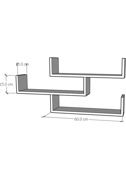 Maya Style Duvar Rafı Biblo Baharatlık Düzenleyici [15X60]