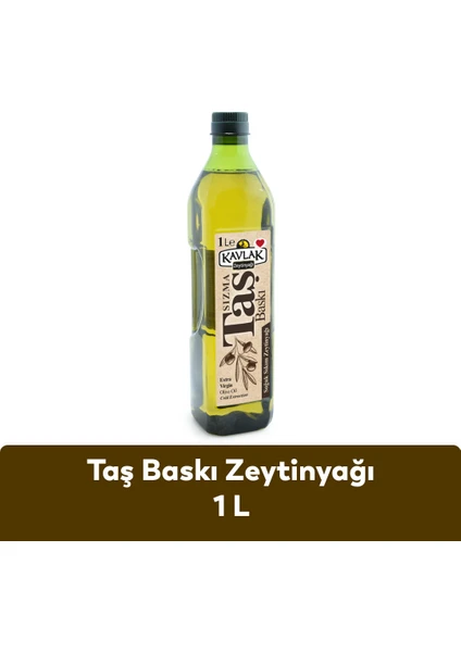 Kavlak Taş Baskı Soğuk Sıkım Zeytinyağı 1 Lt Pet Şişe