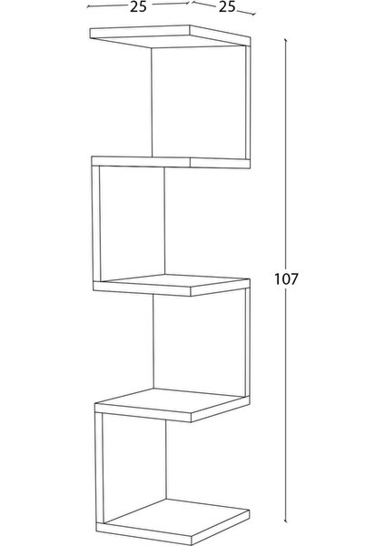 Style Zig Zag Duvar Köşe Rafı