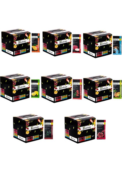 Gerçek Meyve Taneli Tek Içimlik Çay Karışık Set 8 x 20 x 15 gr