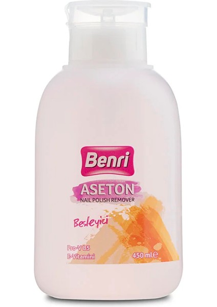 Pompalı Aseton Besleyici 450 ml - Benri Disk Makyaj Temizleme Pamuğu 80 Adet Hediyeli