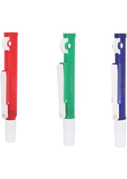 Pipet Pompası Seti - Pipet Puarı - Pi-Pump - 2 mL Mavi - 10 mL Yeşil - 25 mL Kırmızı - 1 Set/Paket