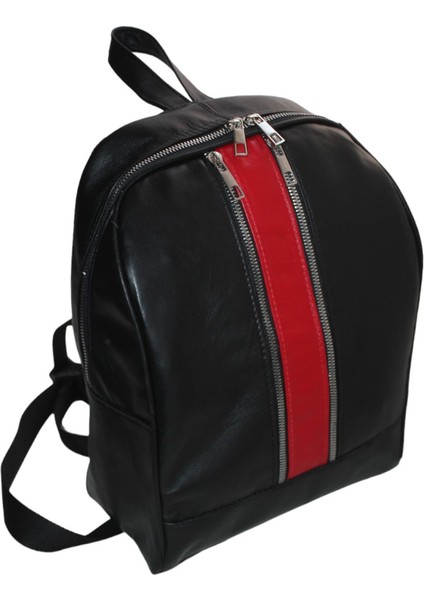 Hakiki Deri Kadın Sırt Omuz Çantası Siyah-Kırmızı Maya 2 Fermuarlı ÇNTDRSYH-KRMZ2ZMAYA2 fiyatları