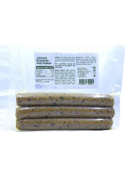 Ispanaklı Vegan Sosis 180 gr 2 Adet