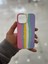 iPhone 13 Pro Max Uyumlu Rainbow Renkli Şeritli Lansman Silikon Darbe Emici Telefon Kılıfı 1