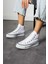 Beyaz Keten [yüksek Taban (4 Cm)] Günlük Uzun Sneaker 3