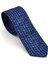 Mavi Desenli Lacivert Dokuma Kumaş Mendilli Slim Fit Kravat // SDK-240110 1