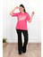 Kadın Büyük Beden Free Spirit Baskılı T-Shirt 1576-23 1