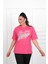 Kadın Büyük Beden Free Spirit Baskılı T-Shirt 1576-23 4