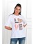 Kadın Büyük Beden Love Baskılı T-Shirt 1577-23 3