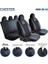 Fresh Start Opel Crosland Uyumlu Yarı Deri Oto Koltuk Kılıfı Ön Arka Set Chester Serisi Siyah Beyaz Fs 2