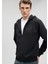 Black Kapüşonlu Fermuarlı Siyah Sweatshirt 0S10134-900 1