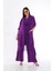 Italyan Ipek Detaylı Oversize Kap Bluz- Wes Pantolon Takım 4