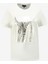 Bisiklet Yaka Varaklı Kırık Beyaz Kadın T-Shirt F4SL-TST0289 1