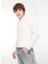 Bisiklet Yaka Beyaz Erkek T-Shirt DT10495_SLIM Fit Uzun Kollu Yarım 2