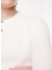 Bisiklet Yaka Beyaz Erkek T-Shirt DT10495_SLIM Fit Uzun Kollu Yarım 4