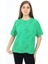 Yeşil Smile Baskılı Bisiklet Yaka Kız Çocuk T-Shirt 17763 1