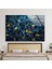Koyu Mavi Lekeli Temperli Cam Duvar Tablosu 5