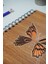 Kelebek Desenli Ahşap Defter Ajanda Günlük Çizgisiz Defter A5 Notebook 3