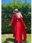 Kırmızı Boncuk Detaylı Kapüşonlu Kimono 3