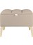 Gazzini Furniture Vetra Mini Royal Krem Kumaş Sandıklı Puf Gold Ayak Dekoratif Bench 2