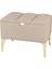 Gazzini Furniture Vetra Mini Royal Krem Kumaş Sandıklı Puf Gold Ayak Dekoratif Bench 3