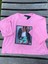 Pembe Resim Baskılı Üç Boyutlu T-Shirt 3