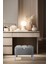 Vetra Mini Royal Gri Kumaş Sandıklı Puf Gümüş Ayak Dekoratif Bench 1