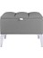 Vetra Mini Royal Gri Kumaş Sandıklı Puf Gümüş Ayak Dekoratif Bench 2