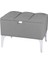 Vetra Mini Royal Gri Kumaş Sandıklı Puf Gümüş Ayak Dekoratif Bench 3