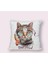 Hippi Kedi Desenli Kırlent Kılıfı 43X43 1