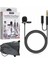 Powermaster JH-043-A Cep Telefonu Için 3.5 mm Jack Girişli Youtuber Yaka Mikrofonu Mikrofon ve Kulaklık Girişli 3