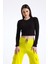 Kahverengi Bisiklet Yaka Uzun Kollu Fitilli Kaşkorse Crop Bluz 2